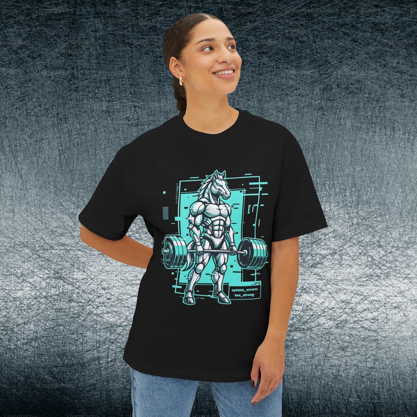 Camiseta de jugador extragrande - TRYHARD MODE - Detalles cian