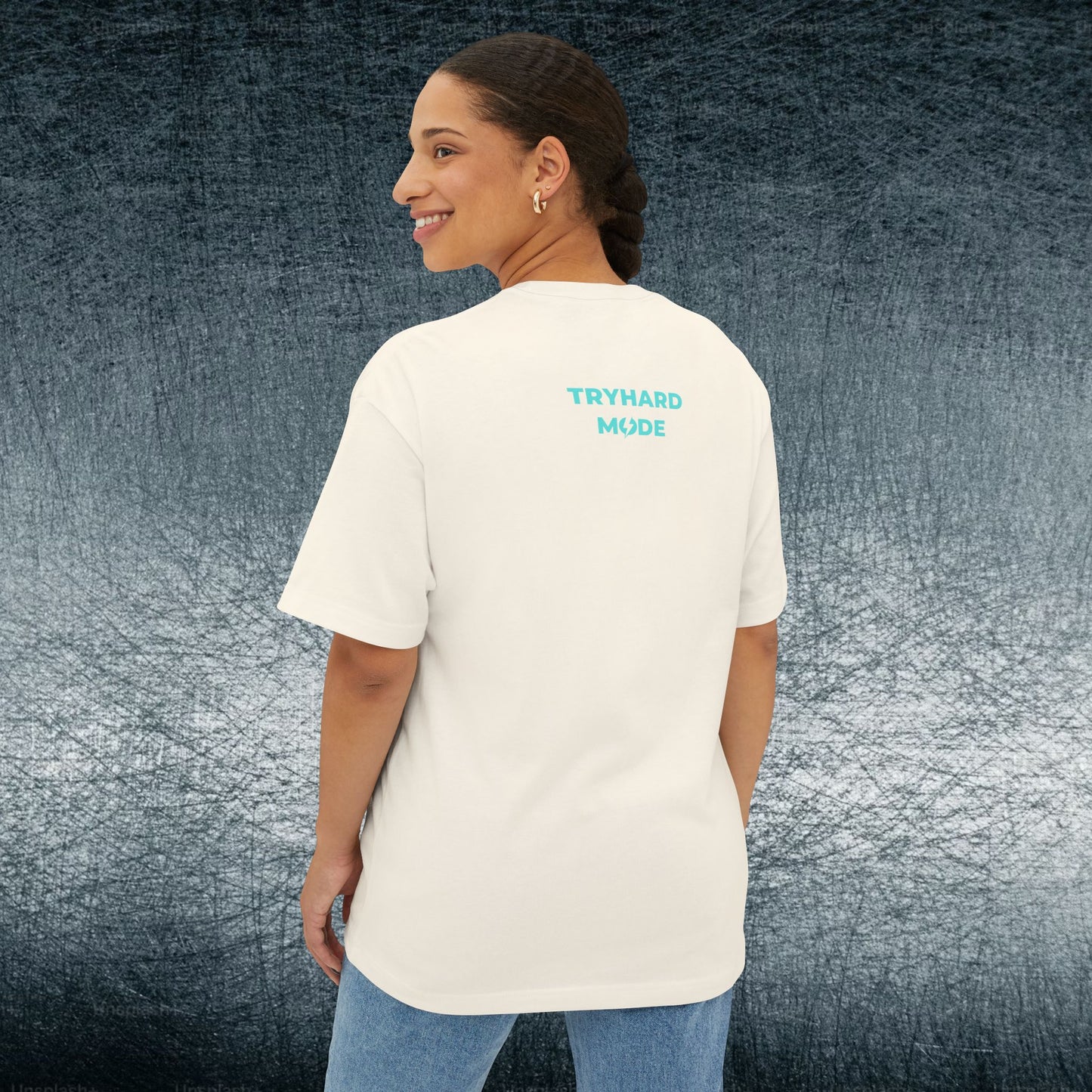 Camiseta de jugador extragrande - TRYHARD MODE - Detalles cian