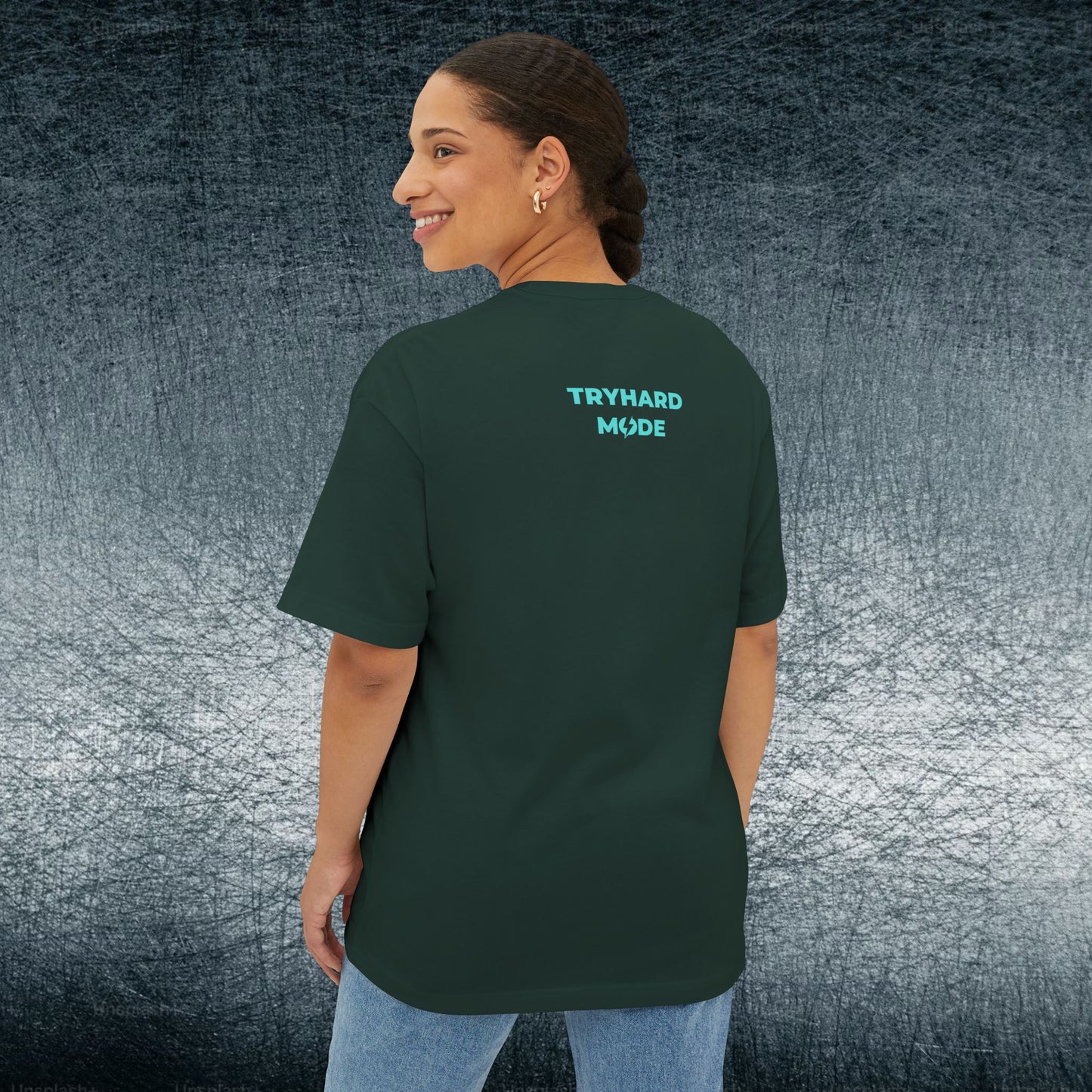 Camiseta de jugador extragrande - TRYHARD MODE - Detalles cian