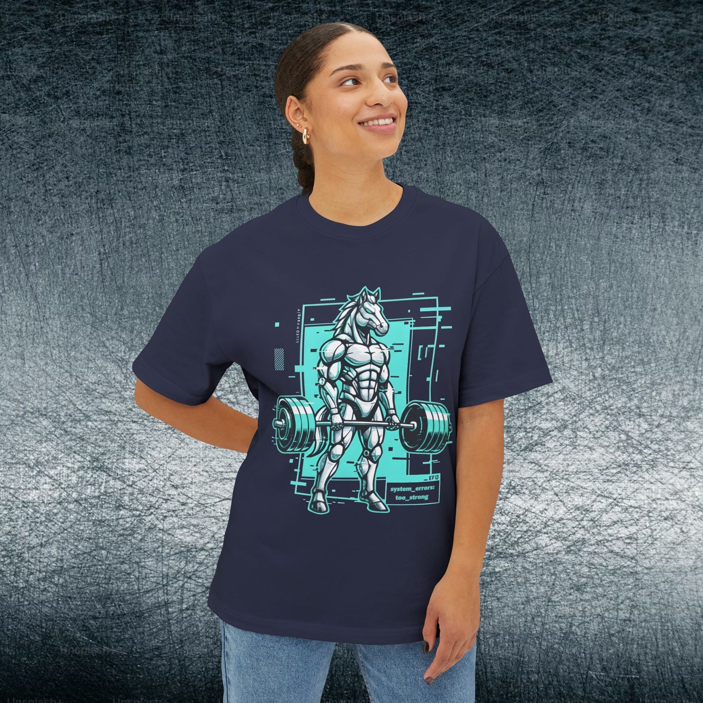 Camiseta de jugador extragrande - TRYHARD MODE - Detalles cian