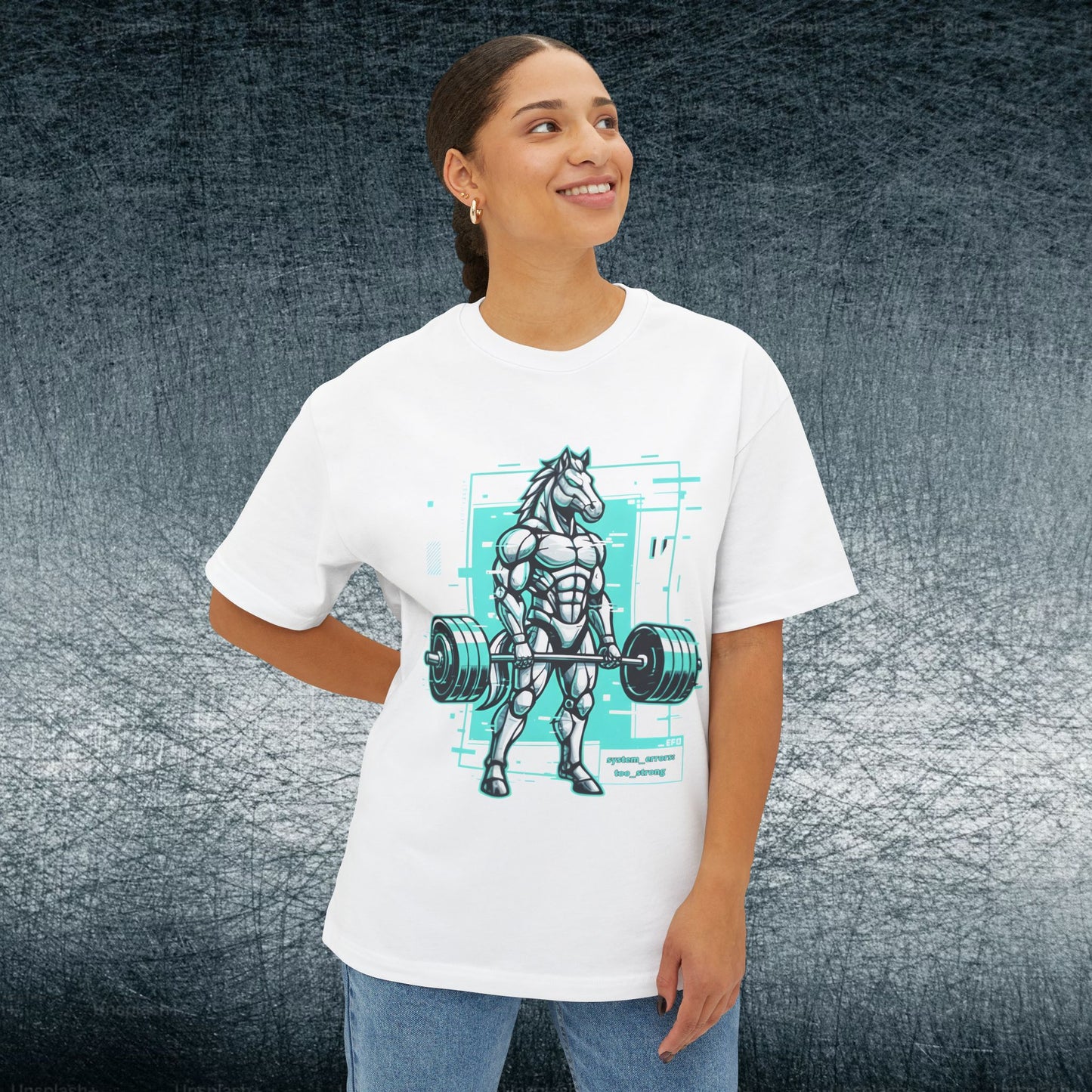 Camiseta de jugador extragrande - TRYHARD MODE - Detalles cian