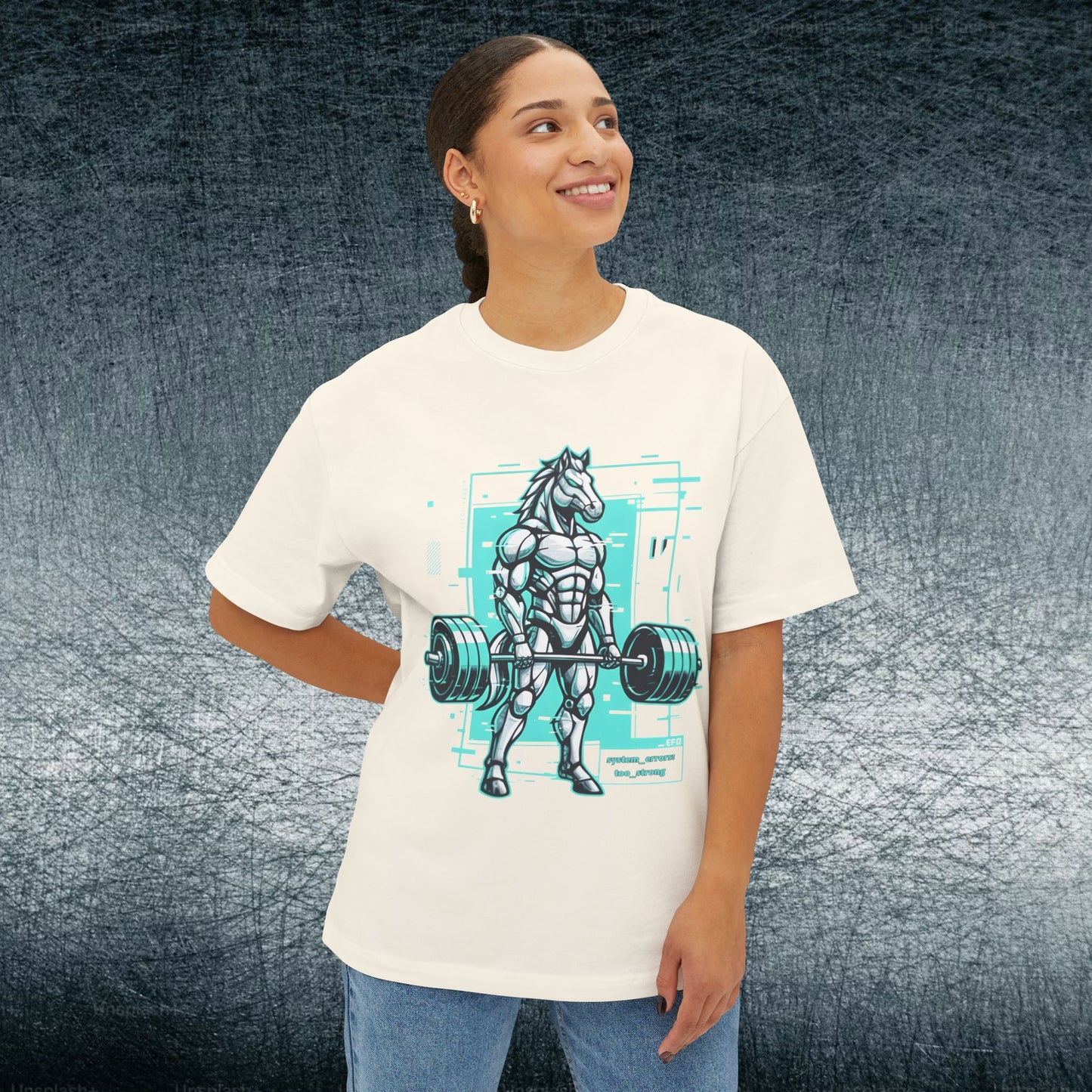 Camiseta de jugador extragrande - TRYHARD MODE - Detalles cian