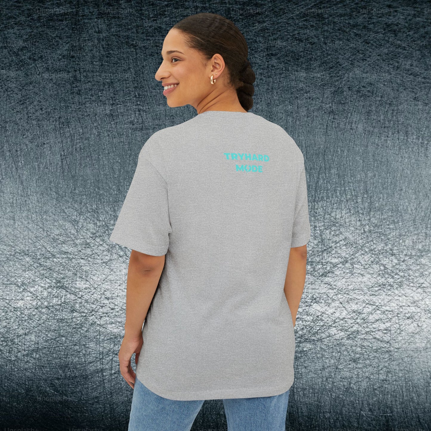 Camiseta de jugador extragrande - TRYHARD MODE - Detalles cian