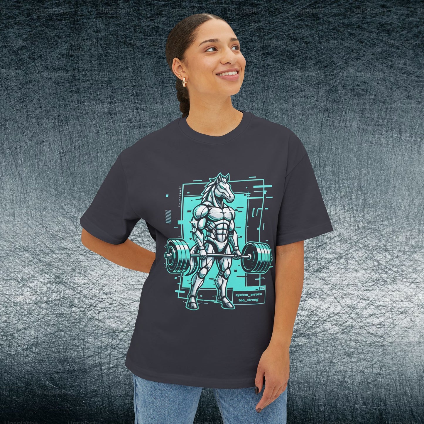 Camiseta de jugador extragrande - TRYHARD MODE - Detalles cian