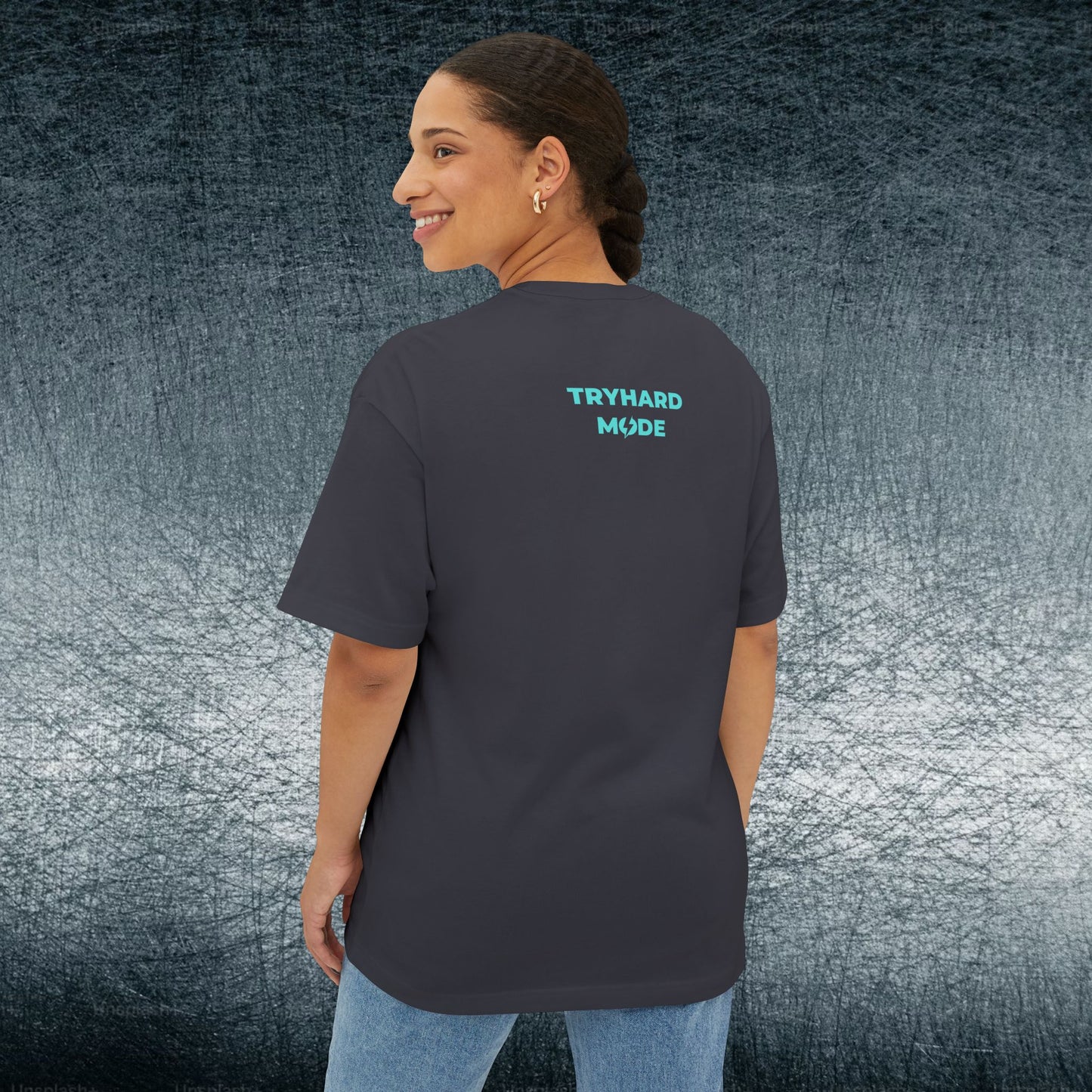 Camiseta de jugador extragrande - TRYHARD MODE - Detalles cian