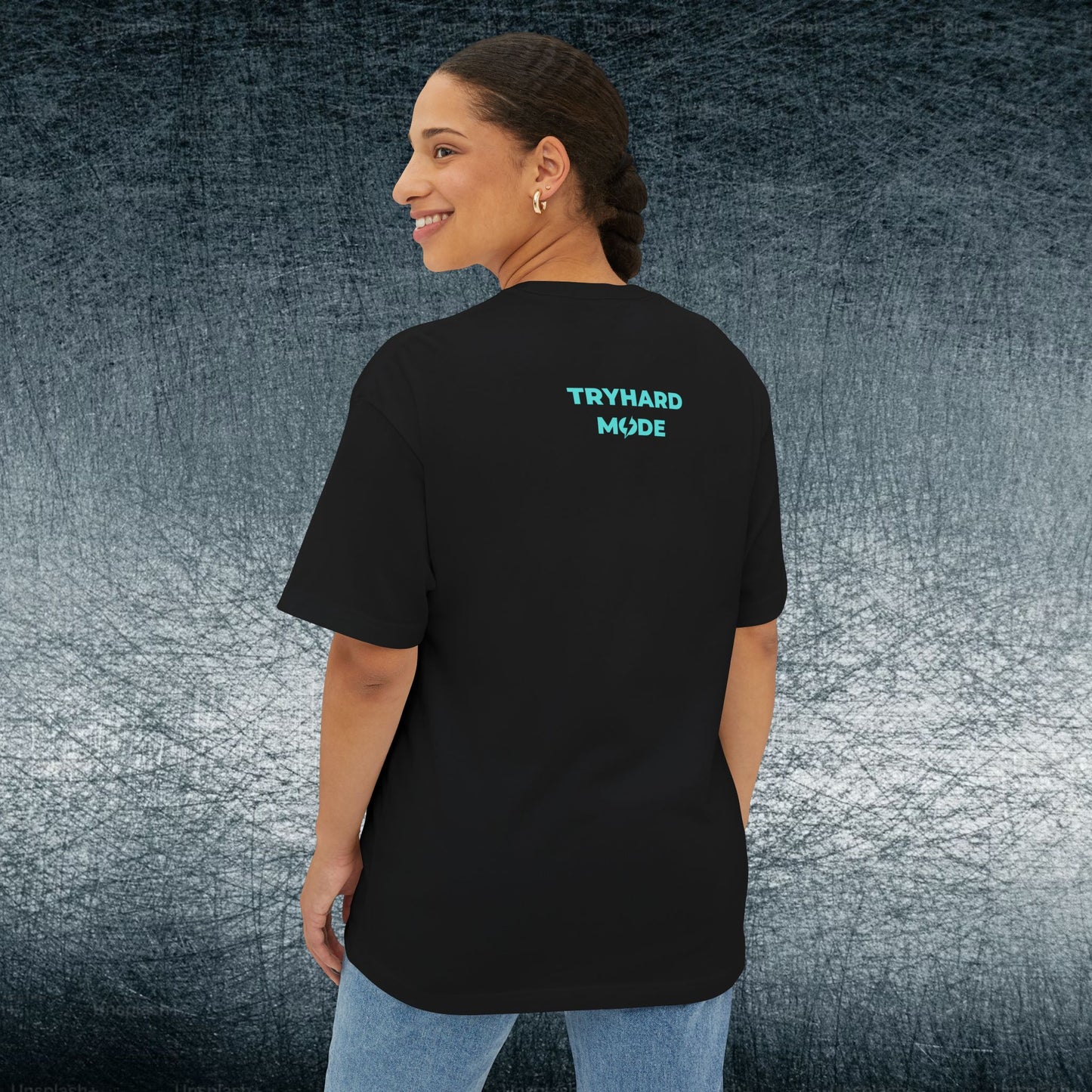 Camiseta de jugador extragrande - TRYHARD MODE - Detalles cian